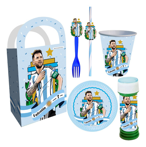 Cotillón Messi Futbol  Niños Cumpleaños Personalizado 