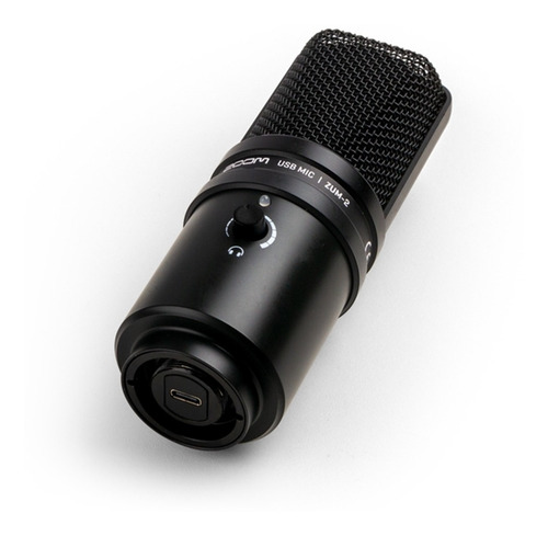 Microfone Usb Zoom Zum-2 Supercardioide Podcast E Streaming Cor Preto