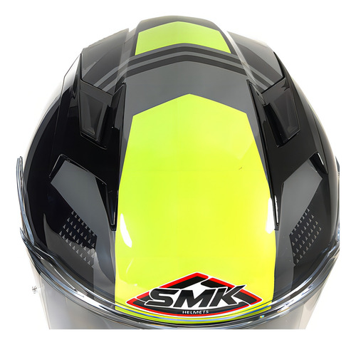 Capacete integral Smk Stellar Trek Visor Simple Black/Red Moto Full Face Capacete Ruby Design Tamanho Xl (61 cm)