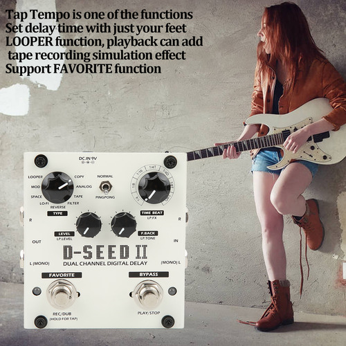 Efecto Looper Estéreo Multi Pedal 2 Canales Retardo Digital
