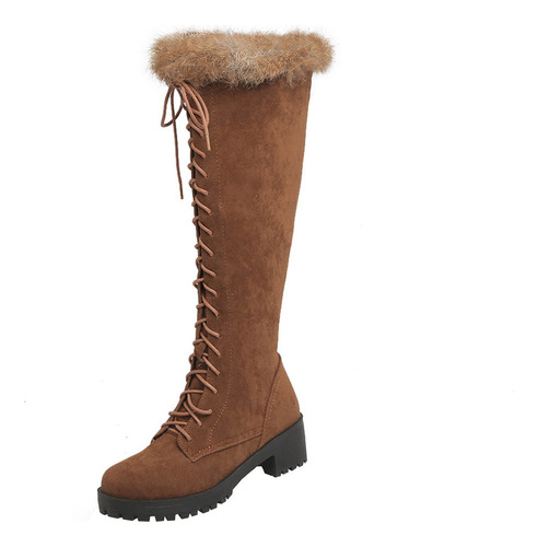 Botas De Invierno Con Encaje Cruzado Bunny For Mujer