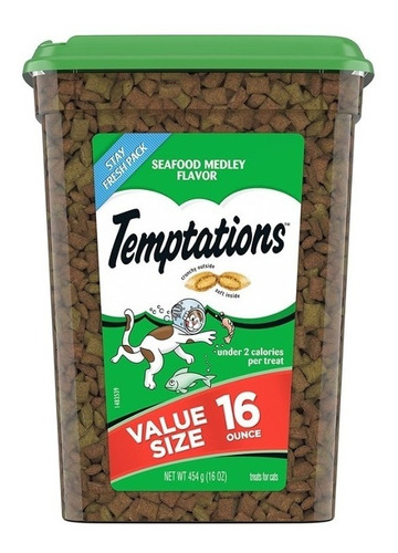 Temptations Alimento Premio Para Gato 454gr 16oz Sabor Mezcla Mariscos