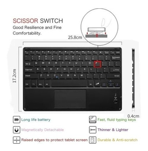 Imagen 7 de 8 de Funda Con Teclado Esp + Touchpad Para iPad Pro 12.9 Chip M1