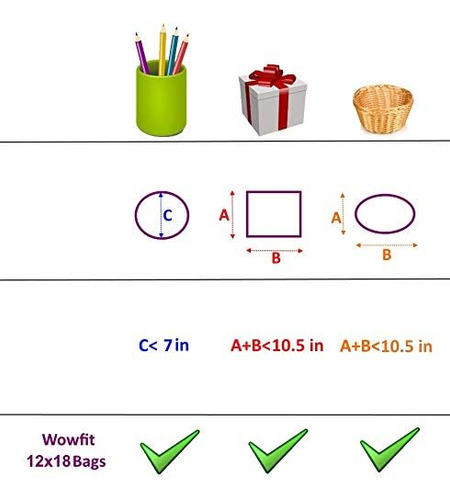 Bolsas De Celofán Transparente De 12 X 18 Pulgadas Wowfit