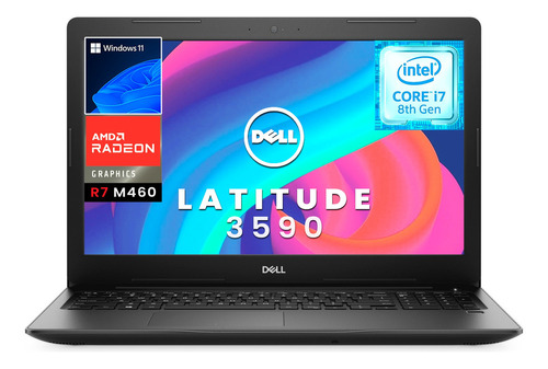 Notebook Dell Latitude 3590 preta 15.6", Intel Core i5 8350U  8GB de RAM 256GB SSD, Intel UHD Graphics 620 1920x1080px Windows 10 Home