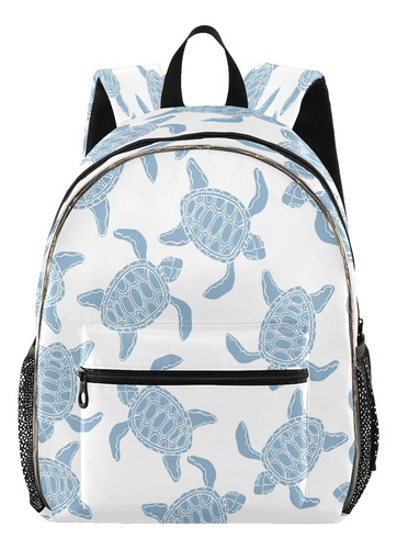 Mochila Natacion Estampado Tortuga Azul Tira Luz Led X