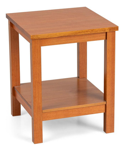 Mesa Lateral Em Madeira Maciça Flat Artemobili Cor Garapa