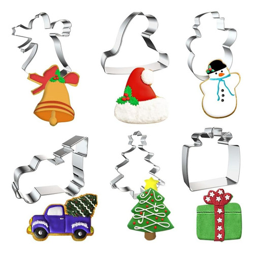 Alibbon 6 Pcs Cortador De Galletas Navideñas Juego De Árbol