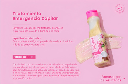 Milagros Tratamiento Emergencia Capilar Reparacion 500ml