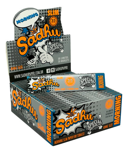 Caixa De Seda Sadhu Silver King Size Slim C/ 50 Livretos