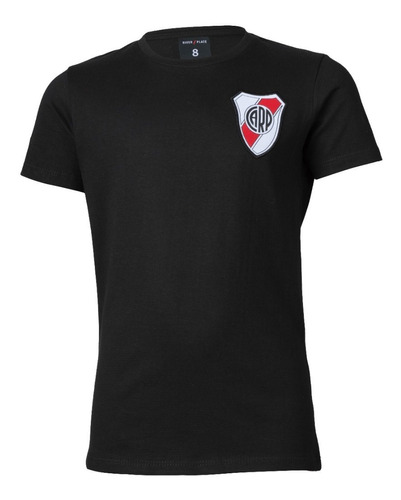 Remera Algodón Niño River Plate Escudo Bordado Oficial