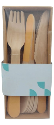 Cubiertos Desechables De Bambu 24 Pzas