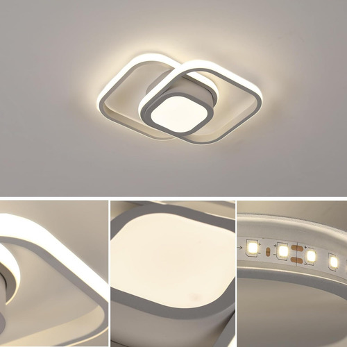 Sonheo Lámparas De Techo Led Colgante Modernas Decorativa Sala Baño Y Interiores Incluye Focos Con 3 Modos De Luz blanca cálida neutra 36w blanco