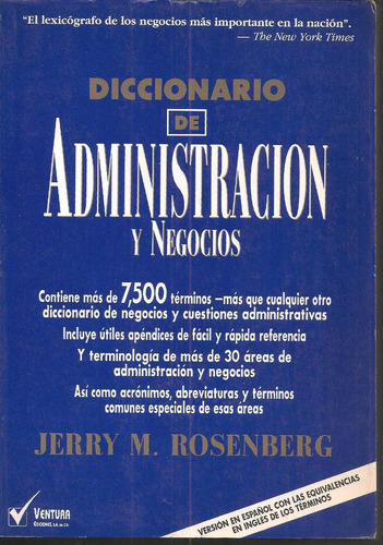 Diccionario De Administración Y Negocios Rosenberg Jerry