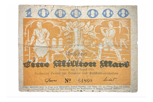 Billete 10000000 Marcos Alemania Notgeld 1923 Keller 478 G.1