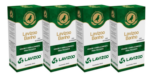 Kit Com 4 Embelezador De Passaros Lavizoo Banho 30ml