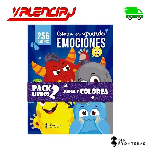 Libro Para Colorear Infantil 2 Unidades Emociones Y Mascotas