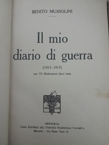 Il Mio Diario Di Guerra B Mussolini