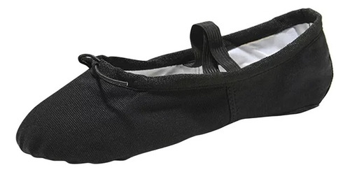 Zapatilla De Ballet Lona Negro Para Entrenamiento Reforzada 