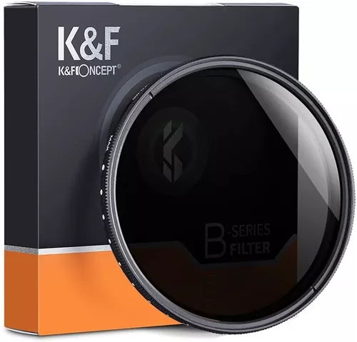 K&F Concept Filtro de lente ND2-ND400 ND variable de 3.228 in (1-9 paradas)  para lente de cámara, filtro de densidad neutra ajustable con paño de