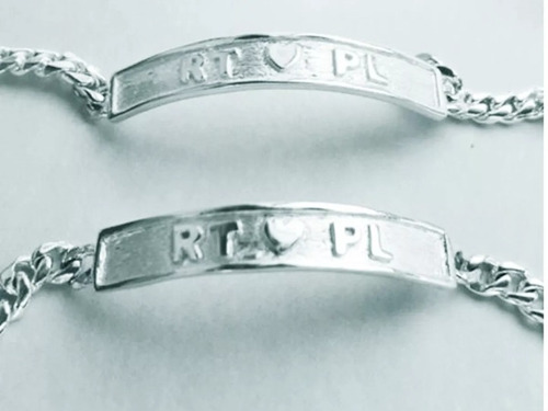 Pulseras Esclavas Novio Novia Pareja Plata 950