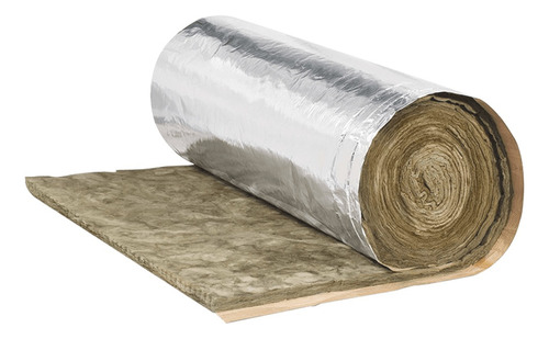 Rollo Lana Roca Mineral C/ Aluminio 5 Mts X 50mm 40kg/m3