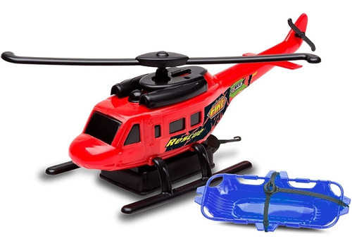 Helicóptero De Juguete Fire Force Rescue Friccion Playking