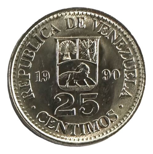 Venezuela - 25 Céntimos - Año 1990 - Y #50 - Escudo :