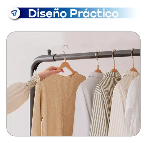 Perchero Movil Metalico Barral Exhibidor Resistente Waggs