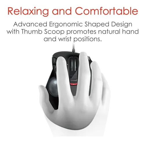 Mouse De Trackball Con Cable De Elecom G-g, Ergonómico, Del