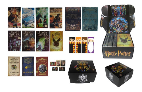 Colección Harry Potter 13 Libros Con Caja + Regalos Físicos 