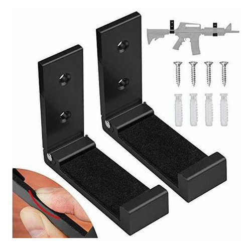 Justotry Black Gun Rack Wall Mount With Soft Pad And Scre
