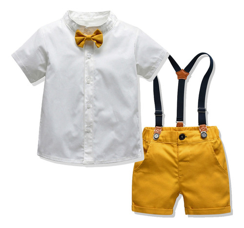 Conjunto De Blusa De Manga Corta Para Niños, A La Moda, Colo