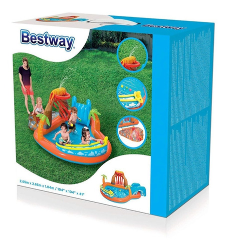 Imagen 10 de 10 de Pileta Centro De Juegos Bestway 53069 Tobagán Extraíble Pce