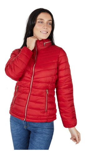 Imagen 6 de 6 de Campera Mujer Inflable Capucha Oculta Y Talle Especial