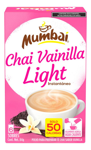 Té Chai Mumbai Instantáneo Sabor Vainilla Light 6 Sobres 84g