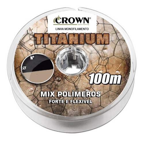 Linha Monofilamento Titanium Nylon 37mm 100m Crown