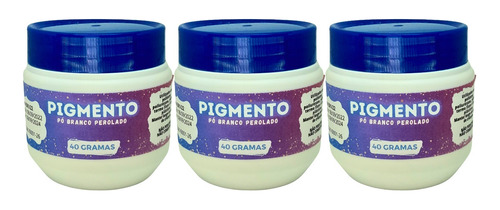 Pó Branco Mica Perolada Cimento Queimado Borracha Kit 120g