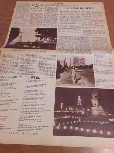Diario La Prensa Plaza Congreso Antiguo Gaucho Tonelero 1967