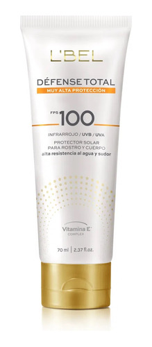 Bloqueador Solar Para Rostro Y Cuerpo Pfs100 70ml L'bel