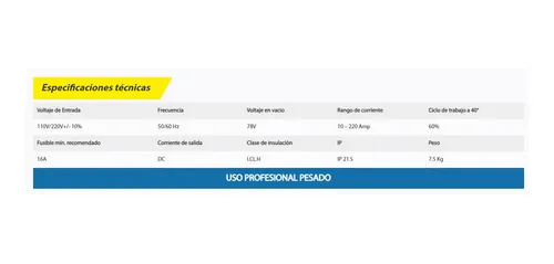 Soldador Inversor 220 Amperios Elite Arc220 Si9220dv