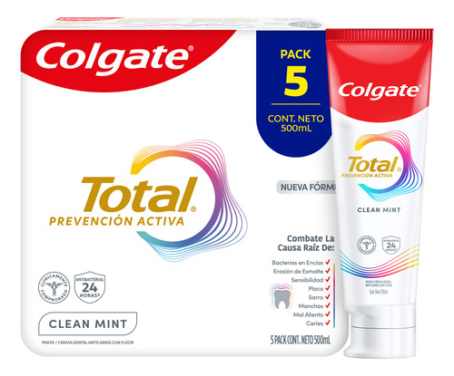 Pack Pasta Dental Colgate Total Prevención Activa 5x100 ml