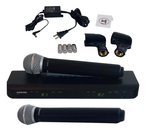 Shure 2 Microfonos Inalambricos Y Receptor Blx288/pg58  