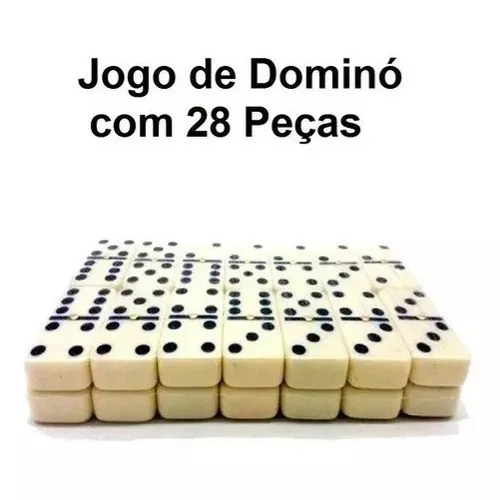 Jogo Dominó 28 Peças De 6mm Em Osso Com Estojo