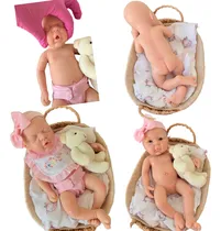 Comprar Menina Reborn Bebê Silicone Sólido Banho Água Kit 2 Bebês