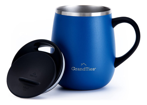 Grandties Taza De Cafe Aislada Con Asa, Tapa Deslizante Para