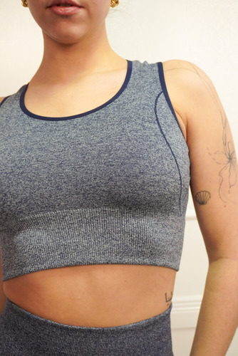 Conjunto Deportivo Calza Biker Pump Y Top Calce Perfecto