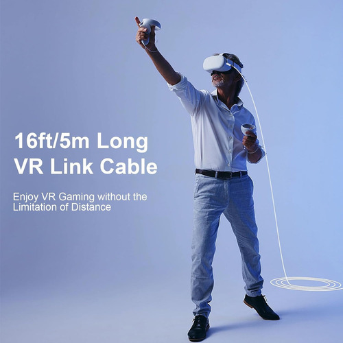 Cable Para Lente Oculus Usb-c A 3.2 1° Gen.+ Carga (5m) 90°