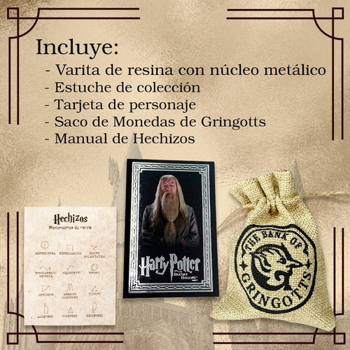 Imagen 4 de 5 de Varita De Albus Dumbledore Sauco Caja + Saco - Harry Potter