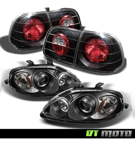 Par Faros Negro Interior Honda Civic Ex-r 2000 1.6l